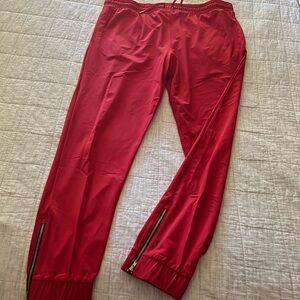 Zyia red zipper joggers